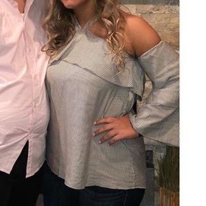 Off the Shoulder Ruffle Holter Top